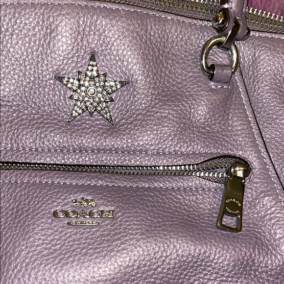 Coach Purple Leather Authentic Handbag - Like New - Picture 10 of 16